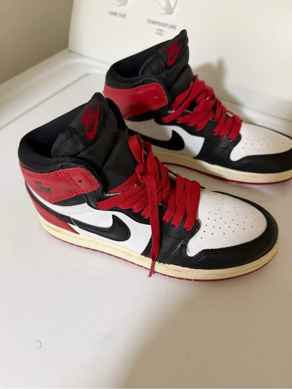 Nike Kids High-Top Sneakers in Black, White & Red